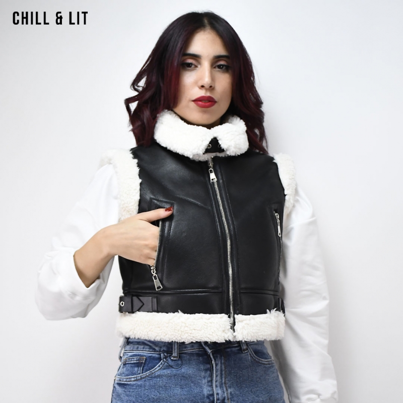Veste Cuir Courte Sans Manches
