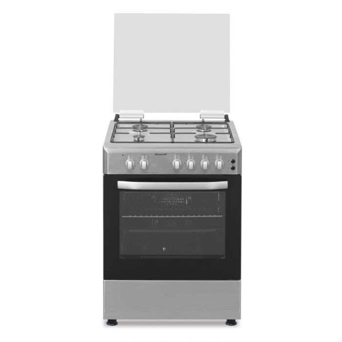 Brandt CUISINIÈRE À GAZ BGE6241X 60 CM 4 FEUX INOX + MIJOTEUSE COOKART 28CM