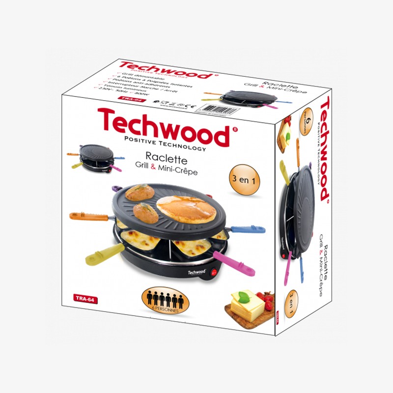 Raclette 6 poelons Grill minicrepe TRA-64