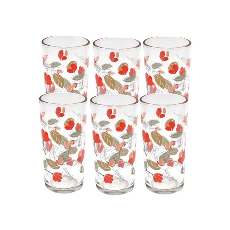 Coffret De 6 Verre Milano Fleurs