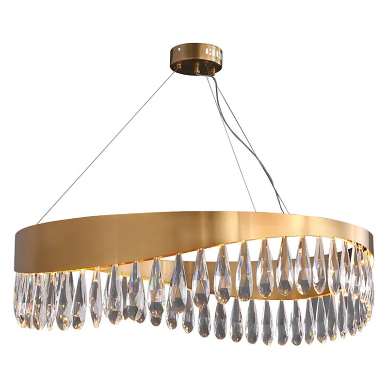 Lustre En Cristal Rond Diamètre 40 Cm