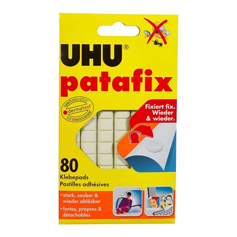UHU de Fixation Patafix UHU 80 Pads Pastel