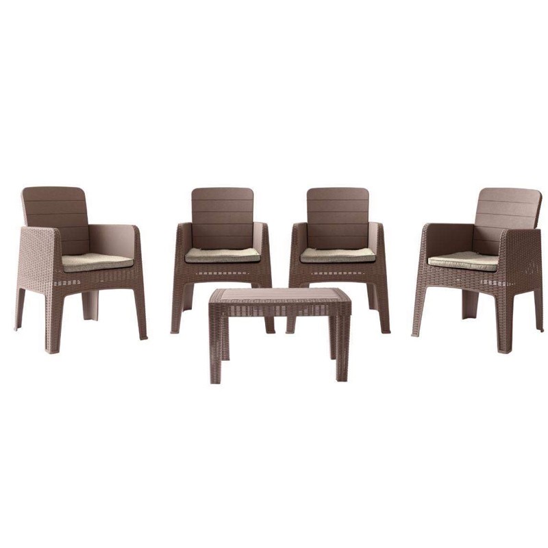 Salon De Jardin MARECHAL 4 Places Dark Taupe
