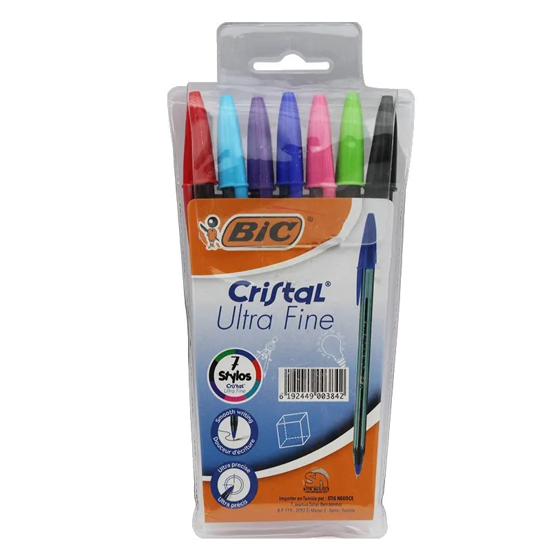 Bic De 7 Stylos À Bille BIC Cristal Ultra Fine