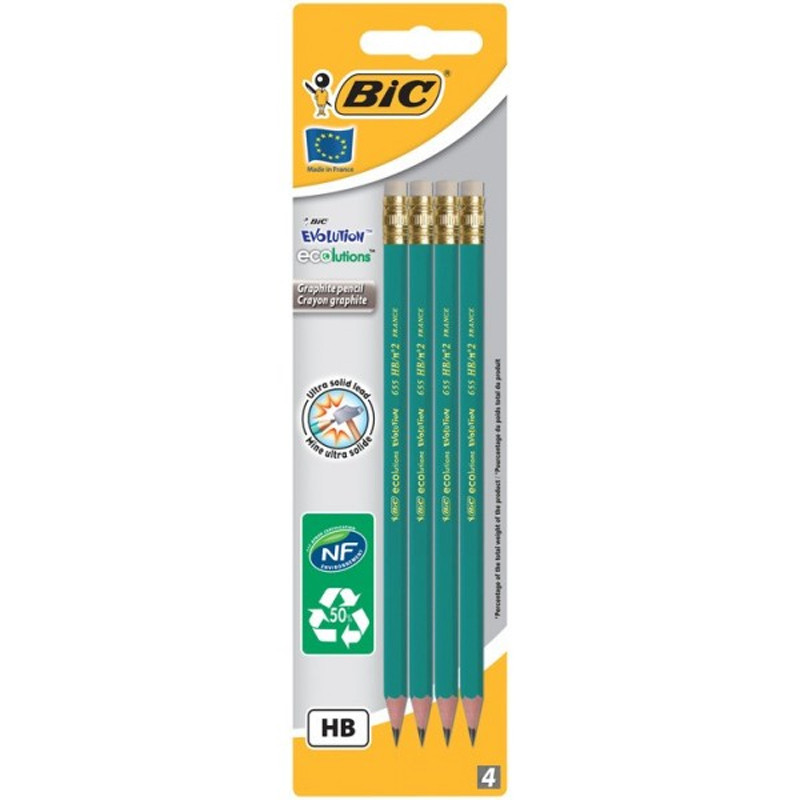 Bic 4 Crayons BIC 655HB