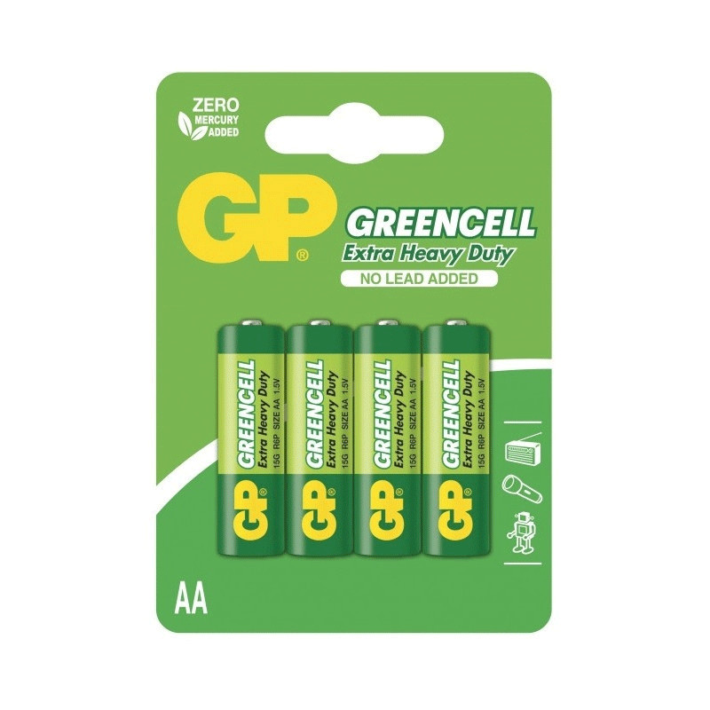 GP Batteries GP AA Greencell Extra Heavy Duty R03 1.5V