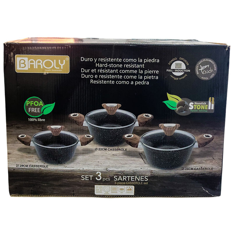 Baroly 3 Faitouts Granite Baroly 822 + 24 Cm