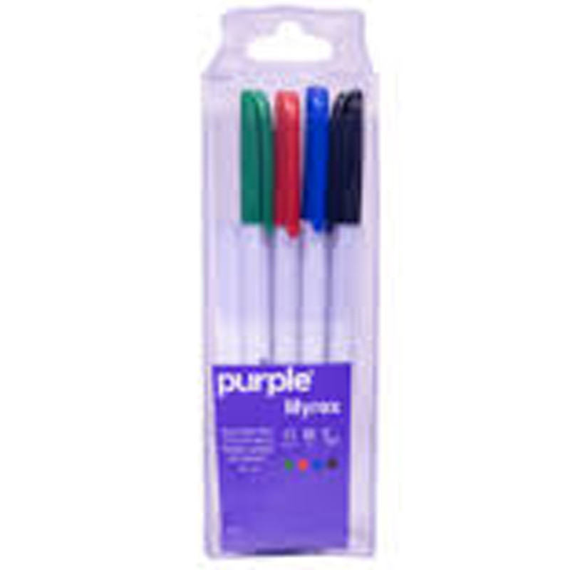 Purple Pochette De 4 Stylos Myrex 0.7mm Multicolore
