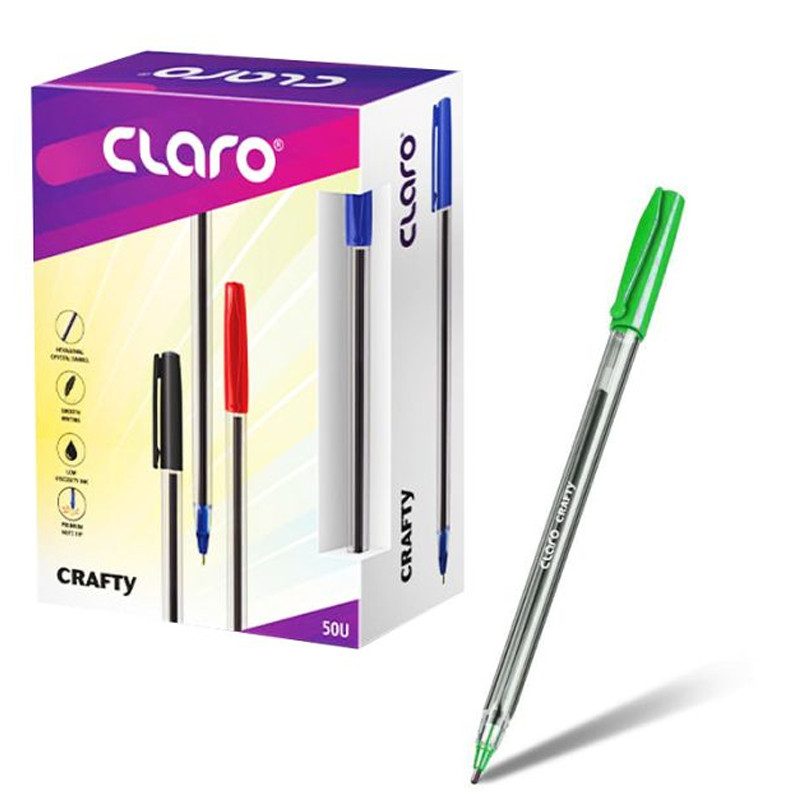 Claro Pack De 50 Stylo à Bille Crafty