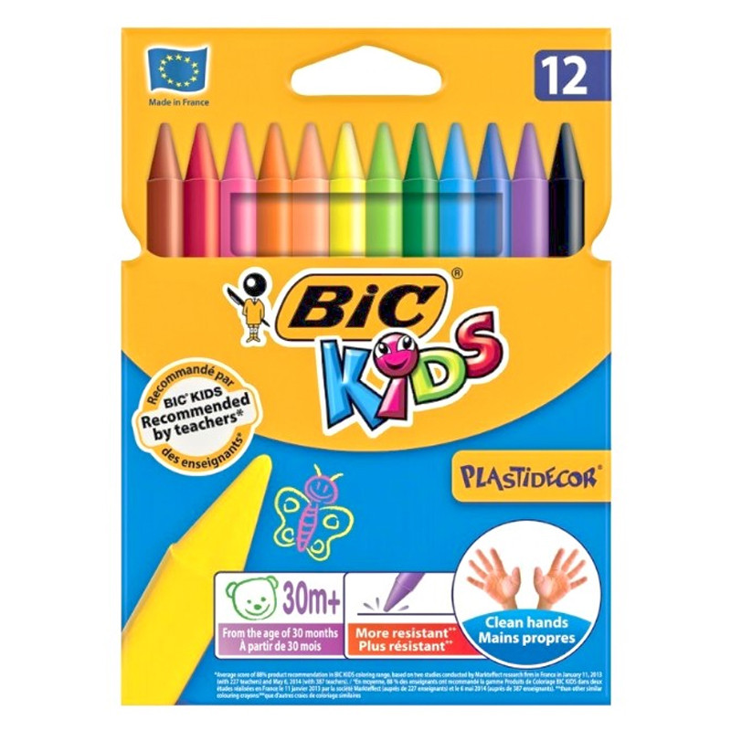 Bic 12 Crayons Pastel Bic Plastidecor Kids