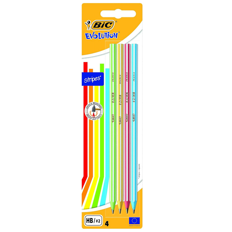 Bic 4 Crayons Bic Evolution Stripes