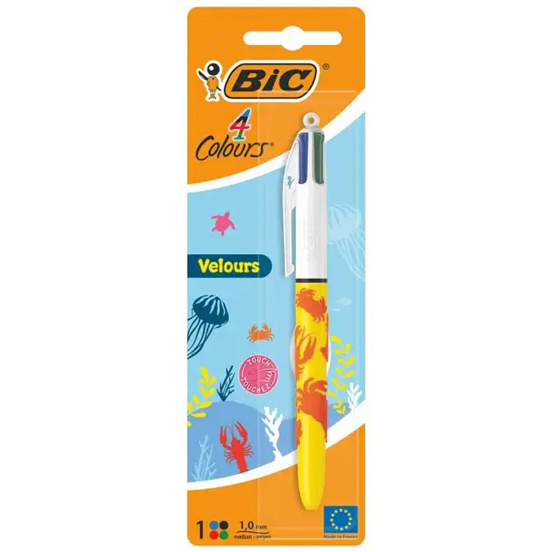 Bic a Bille Rétractable Bic Velours 1mm 4 Couleurs