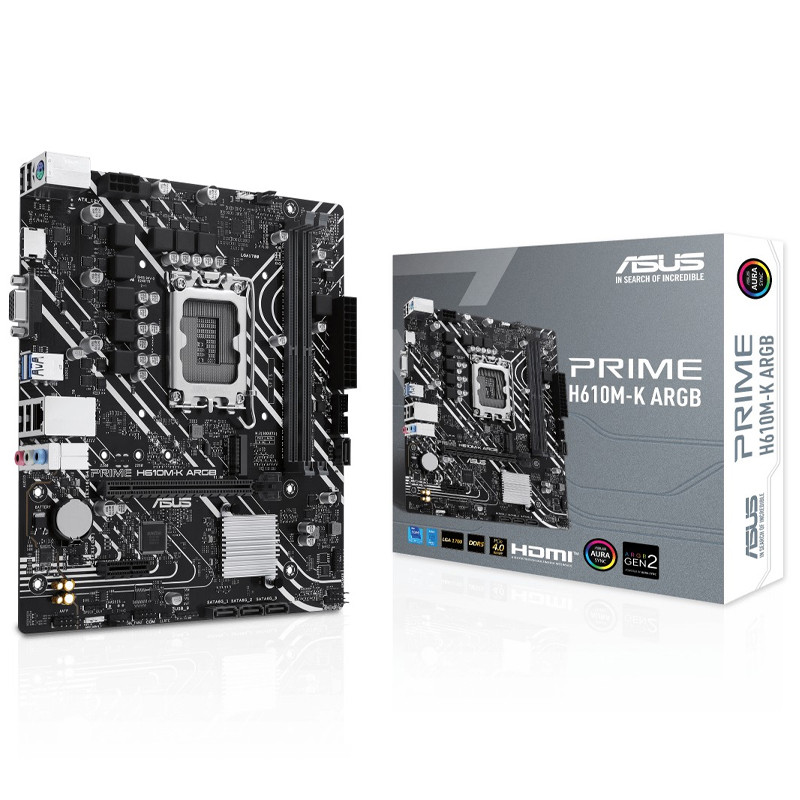 Asus Carte Mère Prime H610M-K ARGB LGA 1700 DDR5
