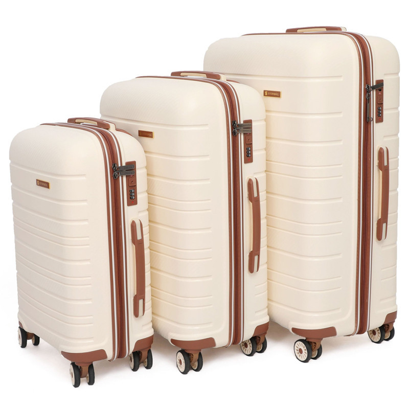 Starbag 3 Valises Incassable Starbag Beige Clair & Marron