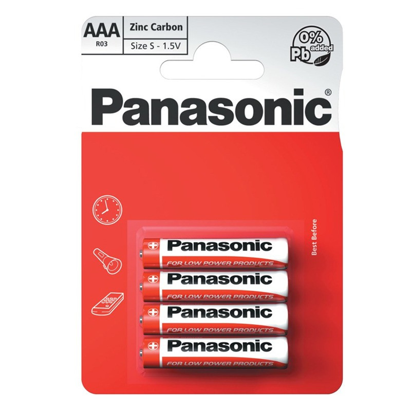 Panasonic 4 Piles Zinc Carbone R03 AAA 1.5 V