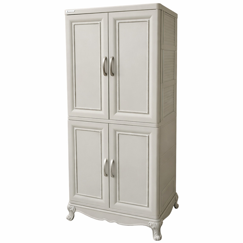 Armoire En Plastique CLEOPATRE 4 Portes Grège