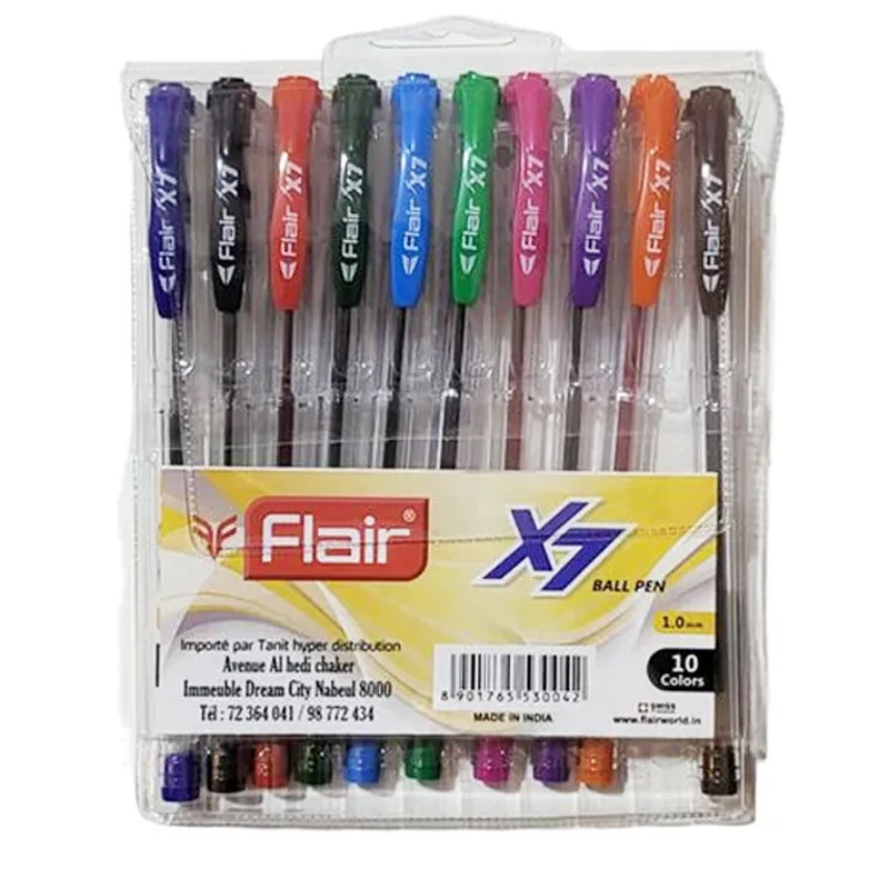 Flair de 10 Stylos Flair X7 1mm Assorties
