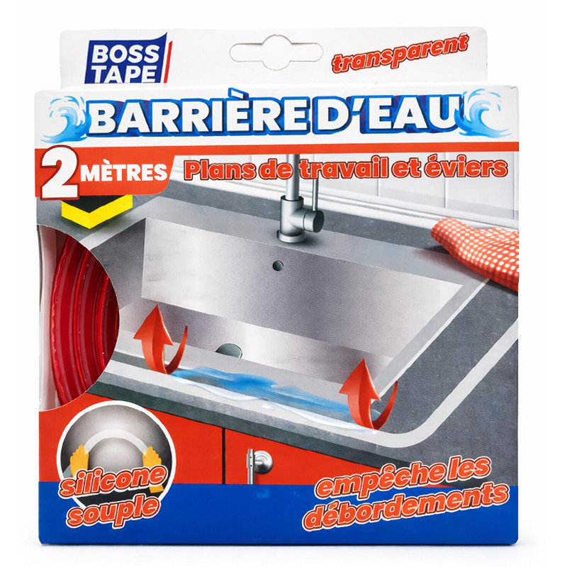 Boss Tape Barrière d'Eau Tape Auto-Adhésif 2m Transparent