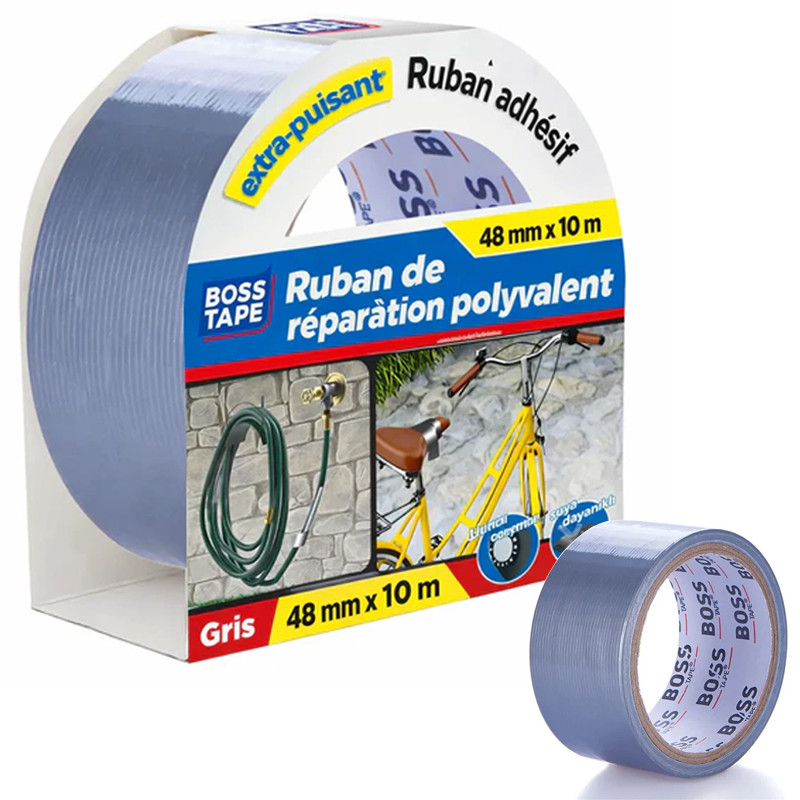 Boss Tape Ruban Adhésif De Réparation Tape 10m Gris
