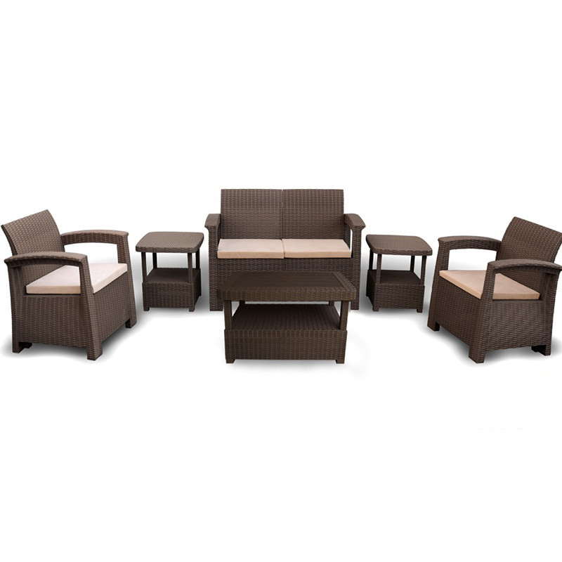 Sofpince De Jardin Syphax 4 Places Marron