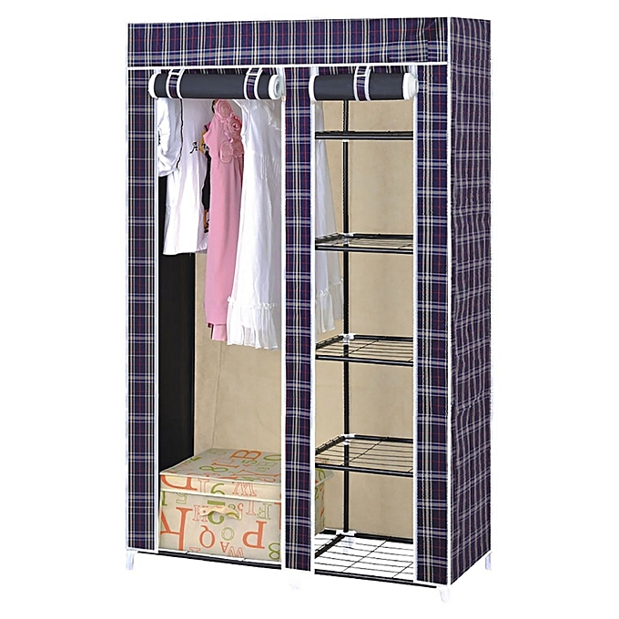 Armoire penderie en tissu mobile 105x45x175 cm