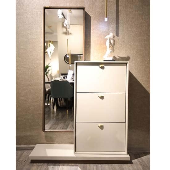 Loya Meuble chaussures meuble d’entrée miroir