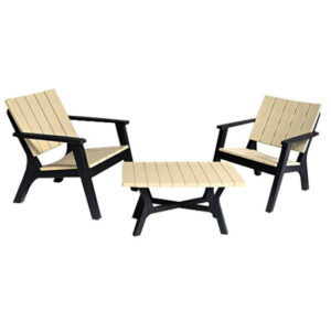 Ensemble Table 2 chaises Moderne CENTRAL PARK