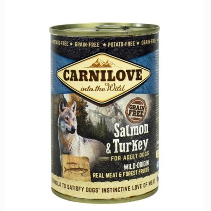CARNILOVE PATE SAUMON DINDE POUR CHIENS 400 GR