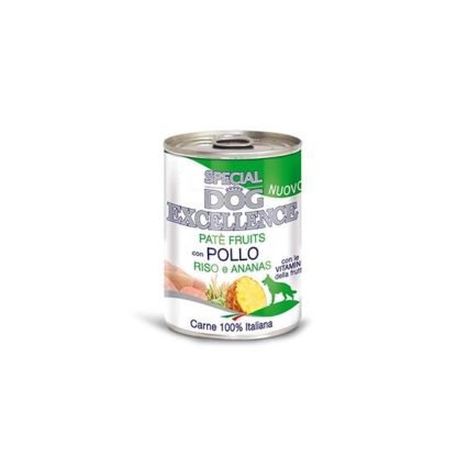 DOG EXCELLENCE PATE POULET RIZ FRUITS POUR CHIENS 400 GR