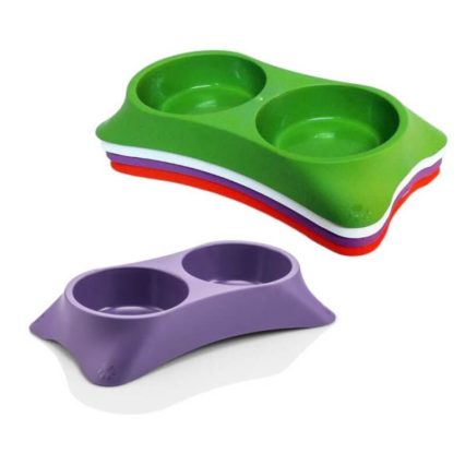 GAMELLE DOUBLE POUR CHATS PETITS CHIENS