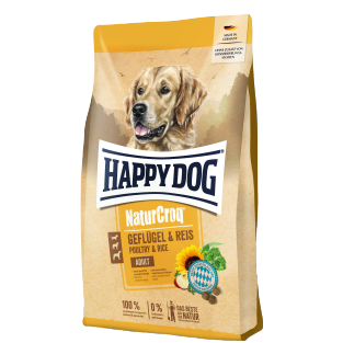 HAPPY DOG NATURCROQ CHIEN ADULTE VOLAILLES & RIZ 4Kg