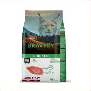 BRAVERY Sterilized Cat Sans Céréales au Poulet pour Chat Adulte Stérilisé 2Kg