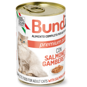 BUNDI Paté pour Chat Adulte au Saumon Crevettes