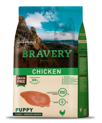 BRAVERY CHIKEN PUPPY LARGE MEDIUM 12KG