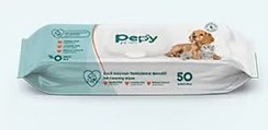 Lingettes nettoyantes Pepy pour chats chiens 50