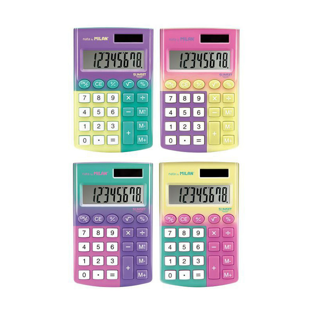 Calculatrice de poche couleurs pastels