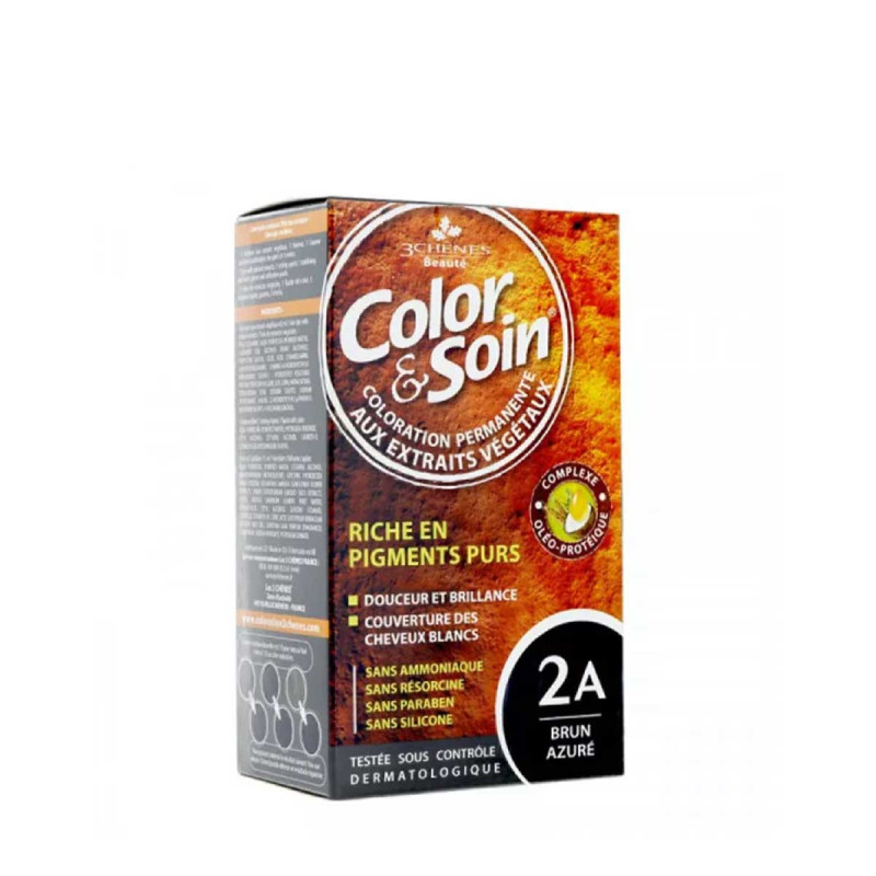 Chênes Color & Soin Coloration Cheveux Brun Azuré 2A