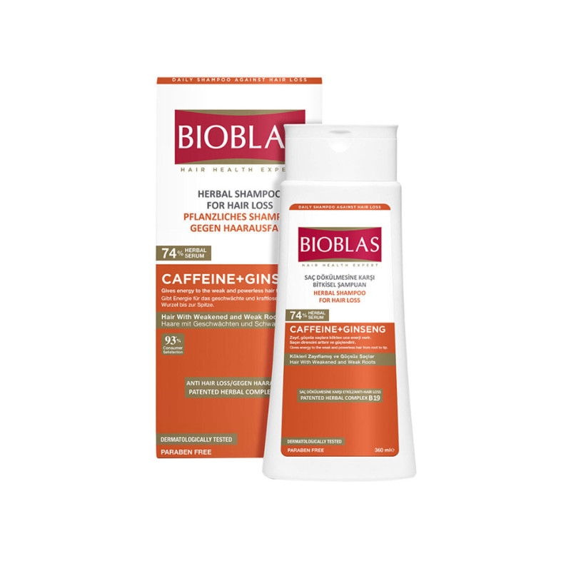 Bioblas Shampoing Énergisant Caffeine + Ginseng