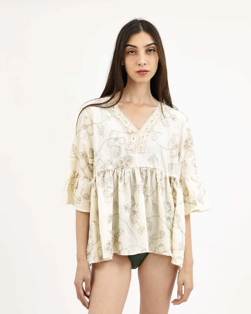 Blouse bohème à motifs floraux