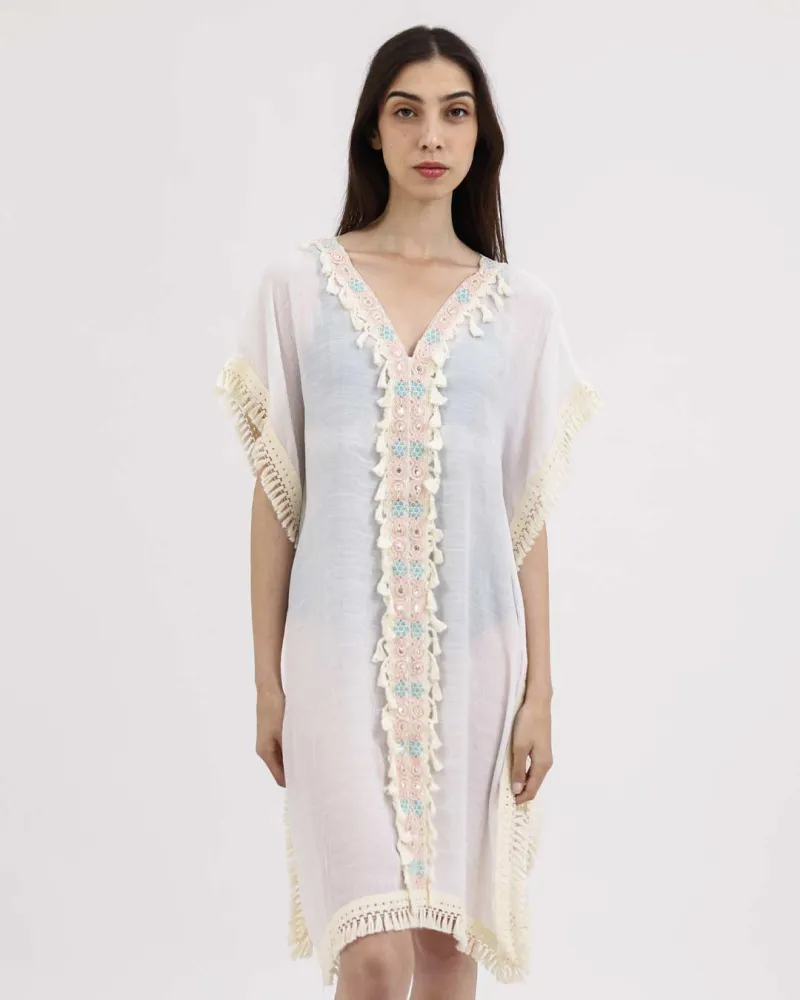 Robe de plage à franges
