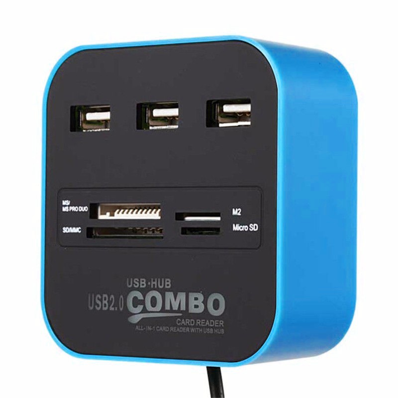 Hub 3 ports USB 2.0 + Lecteur de cartes