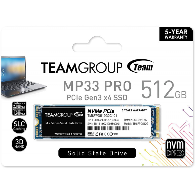 TeamGroup Disque Dur Interne SSD M.2 MP33 Pro