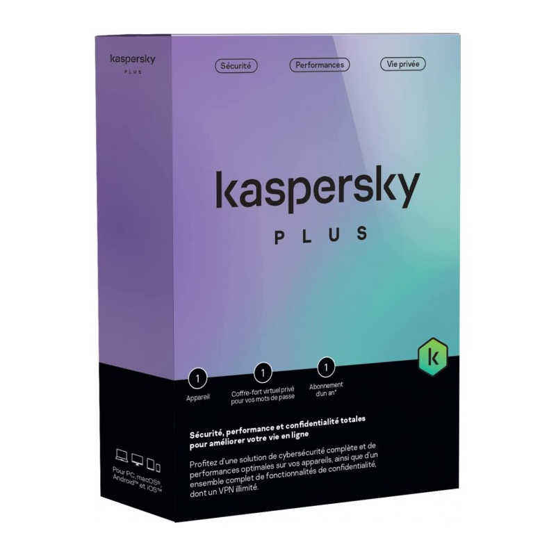 Antivirus Kaspersky plus 1 poste 1 an
