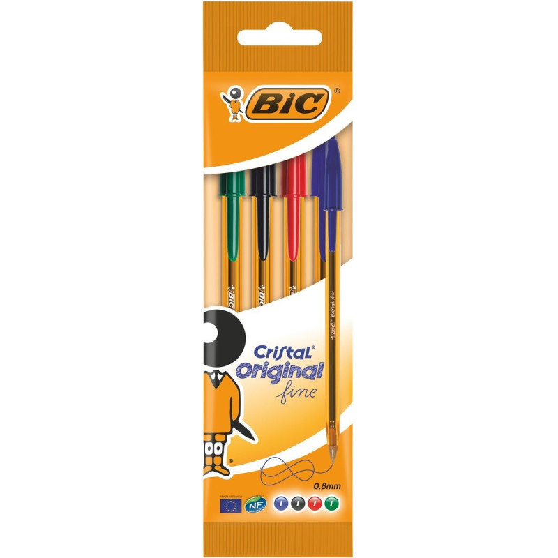 Pochette de 4 Stylo bille Bic Assortie