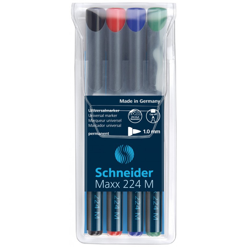 Pochette 4x Marqueur Permanent OHP 224 SCHNEIDER