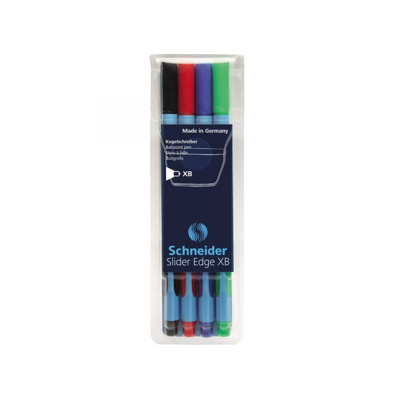 Pochette 4x Stylos Schneider Slider Edge XB Basic