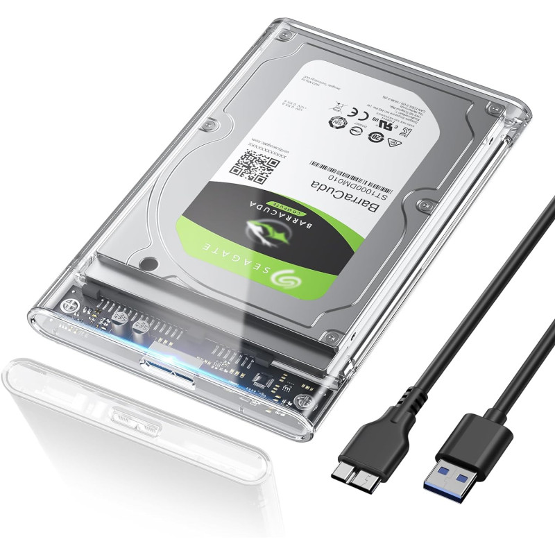 Boitier Disque Dur Externe 2.5'' USB 3.1 Transparent