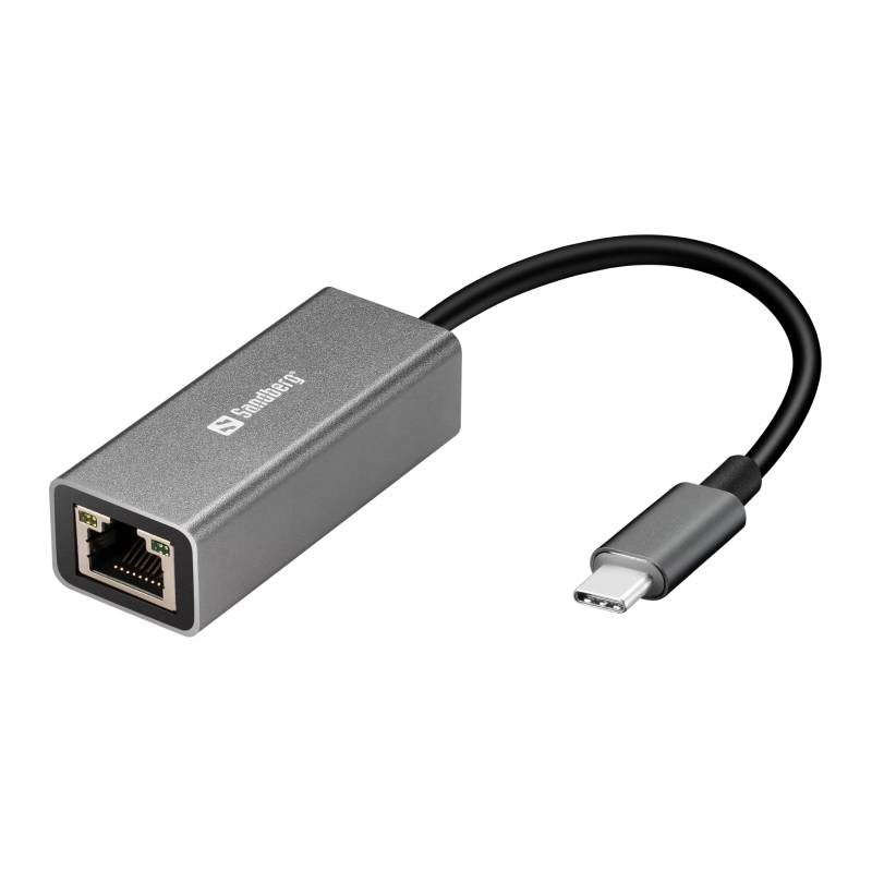Sandberg Adaptateur USB Type-C vers RJ45 Inox