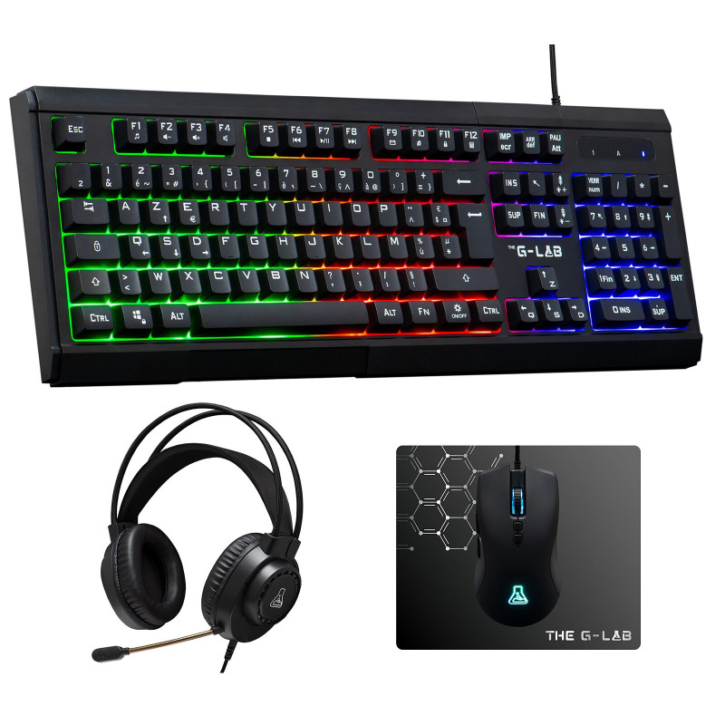 COMBO G-LAB 4EN1 CLAV CASQUE SOURIS TAPIS