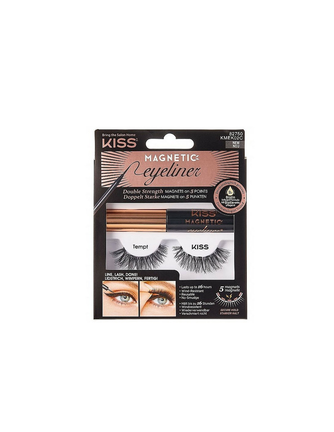 Faux cils magnetic eyeliner & lure lash kit kmek02c kiss new york